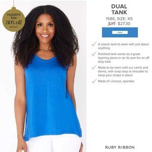 Ruby Ribbon Indigo Blue Dual Tank #1586
